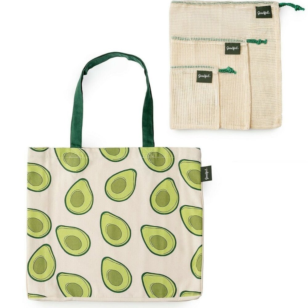 Goodful Farmer's Market Reusable Bags, Set of 4
